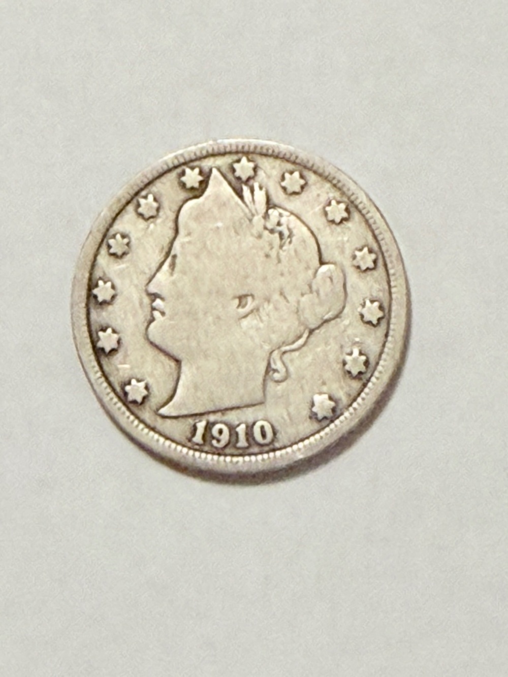 1910 Lady Liberty Head "V" Nickel minted American Coin money 5 cent piece